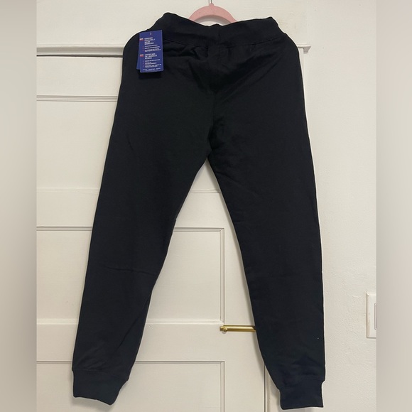 NWT Women’s Size Small Champion Drawstring Fleece Joggers With Logo Print Black - Picture 7 of 13